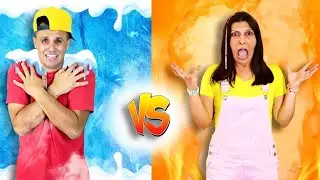 SUPER  QUENTE VS SUPER FRIO / DESAFIO DIVERTIDO COM RAPHA E MANDY