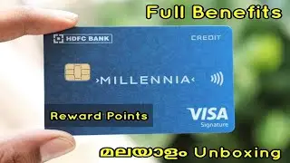 HDFC Millennia Credit Card Malayalam Unboxing | Full Benefits | Reward Points | Airport Lounge acces