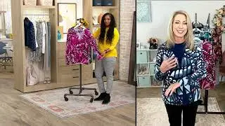 Susan Graver Printed Button Front Cardigan on QVC