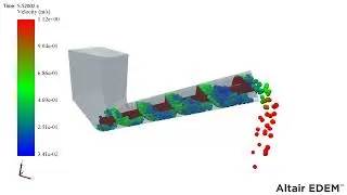 Simulaci&oacute;n de transportador de tornillo llevando granos, material particulado, industria alimenticia