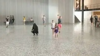 Interactive pendulums exhibit by William Forsythe at the Museum of Fine Arts Houston