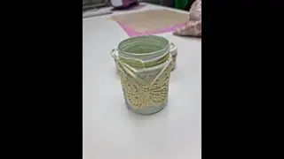Carole uses Stamperia Cream Paste to make this Jar