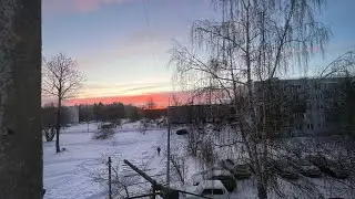 Вид с окна Софрино рассвет солнце 🌞