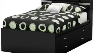 SOUTH SHORE STEP ONE COLLECTION FULL CAPTAIN'S BED, PURE BLACK