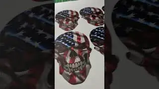 American Flag Skull Decal | Patriotic USA Vinyl Sticker
