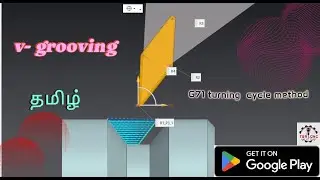 V-grooving for G71 turning cycle method. #cncturing #vgrooving #cncvgrooving #tsrcnc
