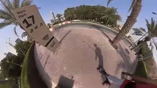 Riding an E-Skateboard at Jumeirah Village Triangle, Dubai, UAE