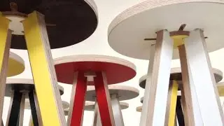 wooden easy moving chair and table