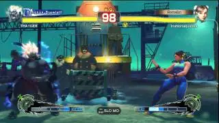 SSFIV:AE - THA1GER (Oni Akuma) fighting Inationaljustice (Chun-Li)