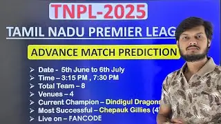 Tnpl 2025, tnpl 2025 prediction, tnpl 2025 advance match prediction, today match prediction tnpl