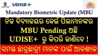 How to Download MBU Pending Students list in UDISE+ in School User