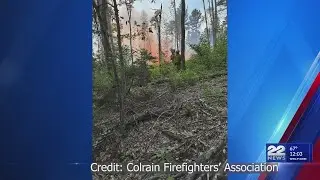 Suspected lightning strike in Heath causes brush fire at Cook State Forest