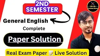 B.A 2nd Semester:- General English 📝 Exam Paper (Real) Live Solution || General English ||