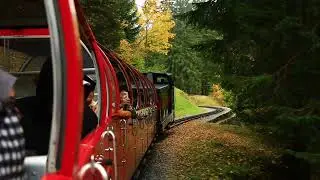 Brienz Rothorn steam train ride through forest to the summit with views on Lake Brienz on 16/10/2025