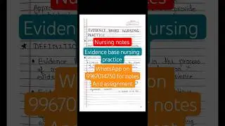 Evidence base nursing practice || nursing notes || advance nsg practice