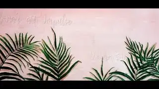 Easy Realistic Tropical leaves Acrylic Painting / timelapse / DIY backdrop for photography