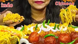 Eating Paneer Fried Rice ,Veg Manchurian ,Veg Noodles 🔥 ASMR Eating😱 Maggi Eating Challenge 