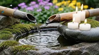 Soothing Zen Garden Bamboo Water Fountain Ambience for Meditation, Mindfulness, Yoga, and Sleep