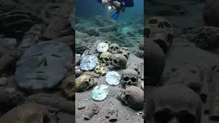 Diver finds a graveyard at the bottom of the ocean. #scubadiving