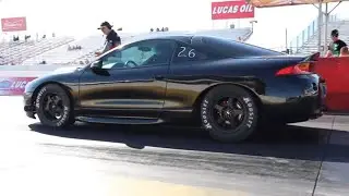 How Not to Race at a DRAG STRIP Eclipse GSX Built 42 PSI off the line TOO MUCH ANTILAG
