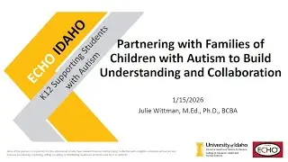 Partnering with Families of Children with Autism to Build Understanding & Collaboration - 01/15/2026