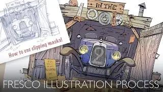 Создание иллюстрации в Adobe Fresco &mdash; как улучшить векторные слои с помощью обтравочных масок!