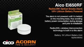 Aico Ei650RF RadioLINK Optical Smoke Alarm. 10Yr Lithium Battery Powered - Acorn Fire & Security