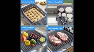 Dish Drying Mat Silicone Dish Drying Mat with Built-In Drainage Spout