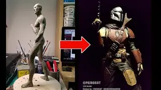 The Mandalorian & The Child Sculpture - Full Process with NSP Chavant Clay( Star Wars Fan Art)