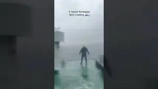 A typical ferry crossing in Norway #norway #ferry #stormy #storm #waves #wind #onboard #extreme