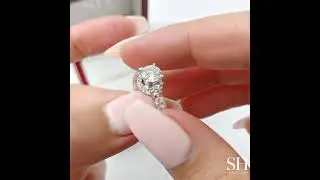W0252 0 60ct   Intricate semi halo engagement ring  SH Jewellery