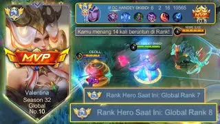 VALENTINA HANDEY ROAD TO GLOBAL!! PUSH MMR MODE SERIUS AUTO WIN STREAK!! - MOBILE LEGENDS