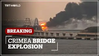 Massive explosion at Kerch Bridge in Crimea