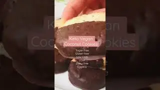 Keto Vegan Coconut Cookies with Chocolate Coating💓Sugar-free, Gluten-free, Eggless, Low Carb, LCHF