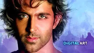 Digital Painting or Digital Art using smudge technique # Hrithik Roshan