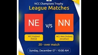 NCC New Zealand (Anubhav) VS NCC England (Rahul)   || NCC Champions Trophy || Cricage  Ghaziabad