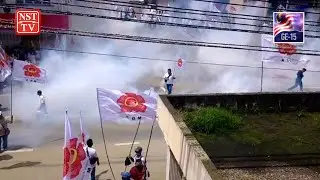 GE15: Riot in Tenom, tear gas fired following protests on KDM candidate&rsquo;s rejection