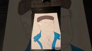 Tam Mullen from Still Game drawing.  If you can guess the episode I drew it from, let me know