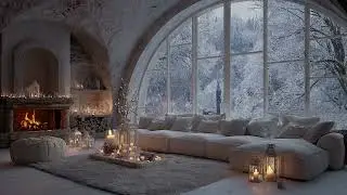3 HOURS | ASMR Hearth Sanctuary | Comforting Firelight While the Snowstorm Moves Through the Night