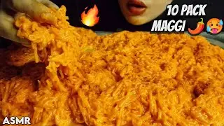 ASMR 10 PACKET HOT AND SPICY MAGGI EATING CHALLENGE,MAGGI CHALLENGE,ASMR SPICY MAGGI,ASMR Eater Girl