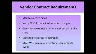 WIC Vendor Interactive Training Webinar