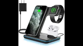 WAITIEE Wireless Charger 3 in 1, 15W Fast Charging Station for Apple iWatch AirPods Pro,