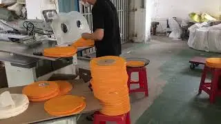 Automatic buffing wheel sewing machine with round seam
