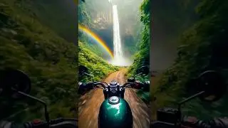 4K POV Motorcycle Ride to Jungle Waterfall | pretty little baby song #Shorts