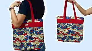 Sew a Tote Bag with Zipper and Pockets | Easy Tutorial