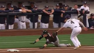 MIA@SD: Yelich ruled out, Marlins protest