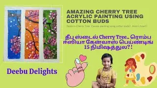 3 Section Cherry Blossom Tree|Easy Canvas board painting by Plastic cover,Aluminium foil sheet, Buds