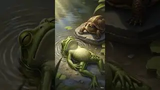 kachhua aur mendhak ki dosti#cartoon short #short videos #animal funny 🥰😍