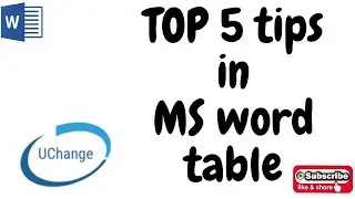 Top 5 tips in MS word table