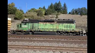 Colorado & Southern (C&S) BN SD40-2, GP60B, Unpatched ATSF Warbonnet, & CREX (Kalama Wa 10-7-2023)